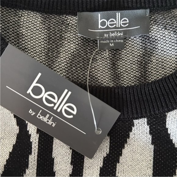 NWT! Belldini black white zebra stripes top medium animal print low key luxe - Picture 12 of 13